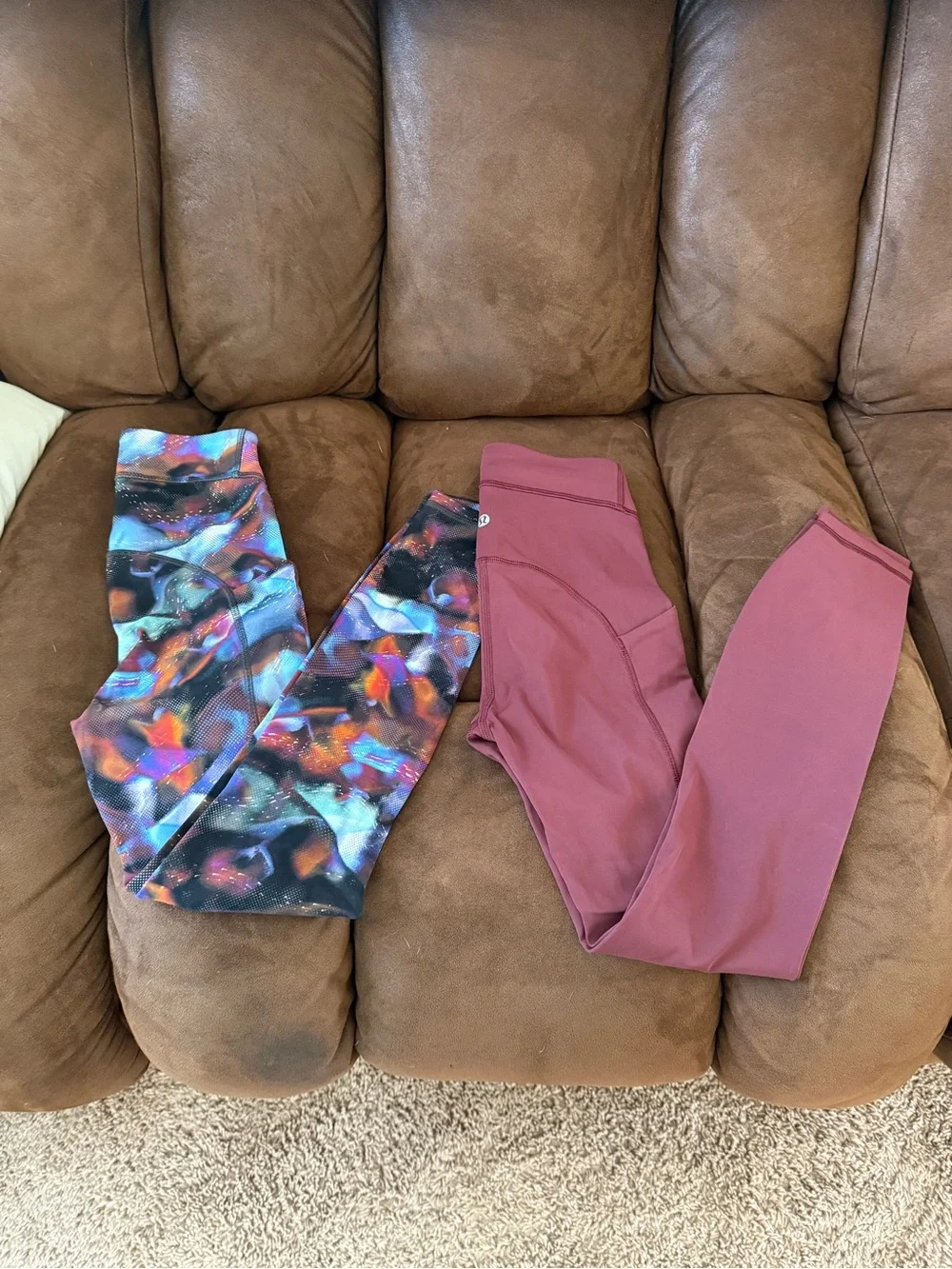 lululemon athletica Two-Pack Leggings - Burgundy & Multicolor Print